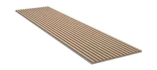 Akoestische wandpaneel WoolWood® licht vilt met naturel eik 3-zijdig fineerde lamellen 240cm