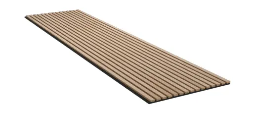 WoolWood® zwart paneel met naturel eik 3-zijdig fineerde lamellen 300cm